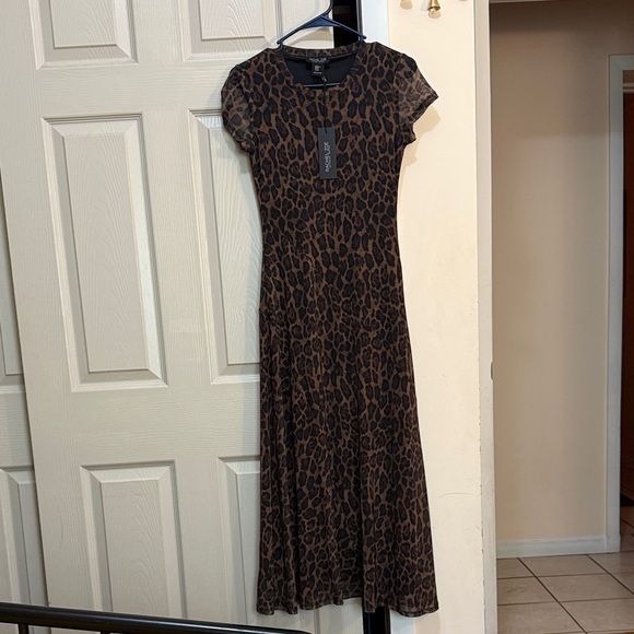 Adidas Brown Leopard Print Maxi Dress - Picture 1 of 3